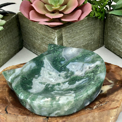 Moss Agate Cat Bowl