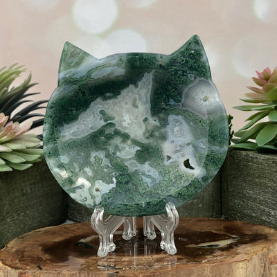 Moss Agate Cat Bowl